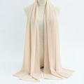 Light beige chiffon hijab scarf made of lightweight bubble crepe for elegant styling - 53