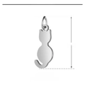 Minimalist cat shaped stainless steel pendant charm 8x21mm with jump ring connector - Sitting Cat-Silver (8x21mm) / 5 Pcs/Pack