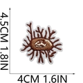 Detailed embroidery patch showing dimensions 4.5x4cm for eye-shaped cartoon medical design - Biological Eye Form (35号)