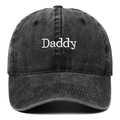Gorra de béisbol de algodón lavado con bordado blanco de Daddy y visera curva - Talla única / Negro