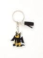 Detail of Halloween keychain with black tassel and cute acrylic dog charm on white background - Cartoon Dog (20618)