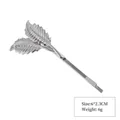 Minimalist silver leaf metal hair clip with detailed textures and a polished finish - Style 10 Silver