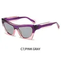 Occhiali da sole cat eye con montatura sfumata rosa e viola e lenti grigie - Montatura Rosa Viola Lenti Grigie