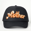 Cappellino trucker nero con stampa Mother arancione e rete posteriore traspirante - Taglia unica / Nero