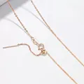 Adjustable S925 sterling silver rose gold needle chain with spring clasp and slider bead - Universal Cable Chain 45cm / Rose Gold