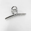 Sleek silver metal heart claw clip with a high-shine finish on a white background - No.8 Silver Heart