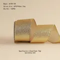 6.3cm gold glitter ribbon for Christmas tree decor and DIY gift wrapping 10 yards - Gold Full Glitter