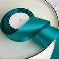 Peacock green satin ribbon 4cm wide for gift wrapping and DIY crafts wedding decor - Peacock Green (96#)