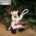 Beige felt reindeer bell pendant 20x10cm for Christmas tree decoration - Beige Reindeer (With Bell)