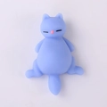 Cute sky blue silicone cat squishy toy with a matte finish for stress relief - Naughty Blue Cat