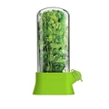 Herb saver pod with transparent top and green base for kitchen storage on white background - Large / Green