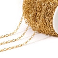Roll of 4.5mm 18k gold-plated stainless steel embossed lip chain for DIY jewelry - 4.5mm Width Lip Chain Bowknot Middle Embossed / Gold