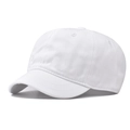 Primer plano de gorra de algodón blanco con visera corta de estilo minimalista retro - Ajustable / Blanco