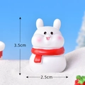 Miniature resin rabbit snowman figurine with red scarf for Christmas landscape - No. 4 Rabbit Snowman