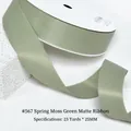 Spring Moss green matte ribbon roll #567 for gift wrapping and floral hair accessories - 2.5CM Wide * 25 Yards / Moss Green