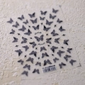 Japanese style matte butterfly nail stickers with black star patterns on transparent film - Black Butterfly Dream Style (TS-3629)