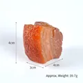 Modelo de cerdo estofado realista 4x4x3cm de resina para exhibición restaurante - 4cm*3.5cm*2.7cm / Modelo Sin Anillo / Color Claro