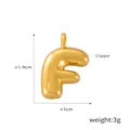 Gold plated puffy bubble letter F pendant necklace in 3D rounded metal design - Letter F (D79-F)