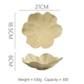 Japanese style beige petal-shaped ceramic salad plate with size 21cm x 6cm - Stoneware Flower Plate