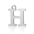 Polished silver stainless steel letter H pendant charm with top ring for jewelry DIY - Letter H(LA060-Hx5)