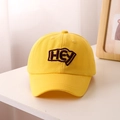 Gorra de béisbol amarilla para niños con bordado HEY, gorro transpirable para el sol - 52CM(Recomendado para niños de 2 a 6 años) / Amarillo