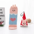 Pink and blue coral fleece Christmas socks with 3D cartoon pig and heart pattern - Red Box Heart Big Ear Pig