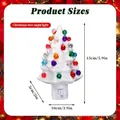 White ceramic Halloween tree night light with colorful beads and integrated plug - White Christmas Tree (US Plug)
