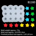Molde de silicona de 12 cavidades para estrellas de resina con muestras de colores - 12 Cavidades Estrella / Transparente