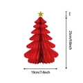 Sapin de Noël en papier alvéolé rouge avec dimensions de 25cm de hauteur et 19cm de largeur - Sapin de Noël 25CM avec Étoile (Rouge)