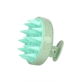 Mint green scalp massage brush with beige speckled texture and soft silicone bristles - Wheat Straw Green with Round Hole