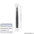 Precision stainless steel slanted tweezers in black finish with 9.6cm length and case - Black - With Storage Tube