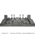 Microfiber jewelry display set in dark grey featuring 23 pieces for counter display - Set 8