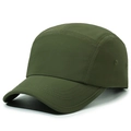 Olive green 5-panel quick-dry baseball cap with curved brim and side vents - Adjustable / Army Green