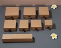 Brown kraft jewelry drawer boxes in various sizes with black ribbon pulls - 21x4.5x3.5cm / Dark Kraft