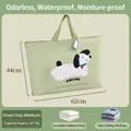 Light green storage bag with pink dog print, size 62x44cm for clothes and quilts - Green PINK Dog (Medium 62*44CM)