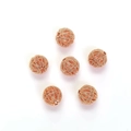 Lot de six perles évidées en or rose pour création de bijoux DIY avec texture fine - Boule Creuse 8mm / Plaqué Or Rose (Rétention de Couleur)