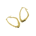 Pendientes de aro minimalistas en plata S925 con textura de lava irregular - Oro de 18K