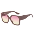Gafas de sol cuadradas de montura marrón con lentes degradadas en rosa y amarillo - Marco Rojo Vino Lentes Rosa Amarillo