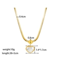 Detail of gold heart pendant necklace with snake chain and dimensions on white background - [XKN6154] White Shell Heart Necklace Gold
