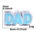 Breloque DAD en argent et émail bleu pour bracelet modulaire DIY taille 8mm - Mot Argent Email Bleu-DAD