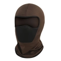 Detail of breathable honeycomb mesh filter on a dark brown balaclava motorcycling mask - L(58-60cm) / Coffee