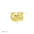 Detailed dimensions of gold 18k plated ring showing 21mm width and 15mm height - Adjustable Open / UFO Geometric Style (DR240542-J)