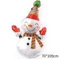 Christmas snowman foil balloon with red hat and colorful scarf measuring 70x109cm - Large Smiling Snowman / 70x109cm