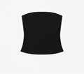 Classic black elastic tube top for women in a slim fit, versatile basic knit style - XS / Black