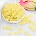 Translucent yellow acrylic lily of the valley flower beads for DIY jewelry making - Yellow Frosted Star (83pcs)