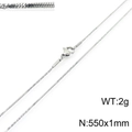 Collana a catena serpente in acciaio inossidabile argento 550mm di lungo e 1mm di largo - Argento 550x1mm(KN203646-Z)