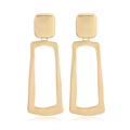 9er-Set trendige goldmatte geometrische Legierungsohrringe mit hohlem Rechteckdesign - Stil 2 (Clip-on)