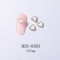 Detalle de adorno para uñas en forma de corazón con borde dorado e incrustación blanca - 8303 Borde Dorado Corazón Blanco (7*7mm)
