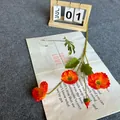 Artificial orange poppy bouquet with silk petals and fuzzy green stems for home decor - Dark Orange