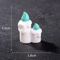 Miniature white melting candle figurine with green flame for Halloween micro landscapes - Style 23 Candle